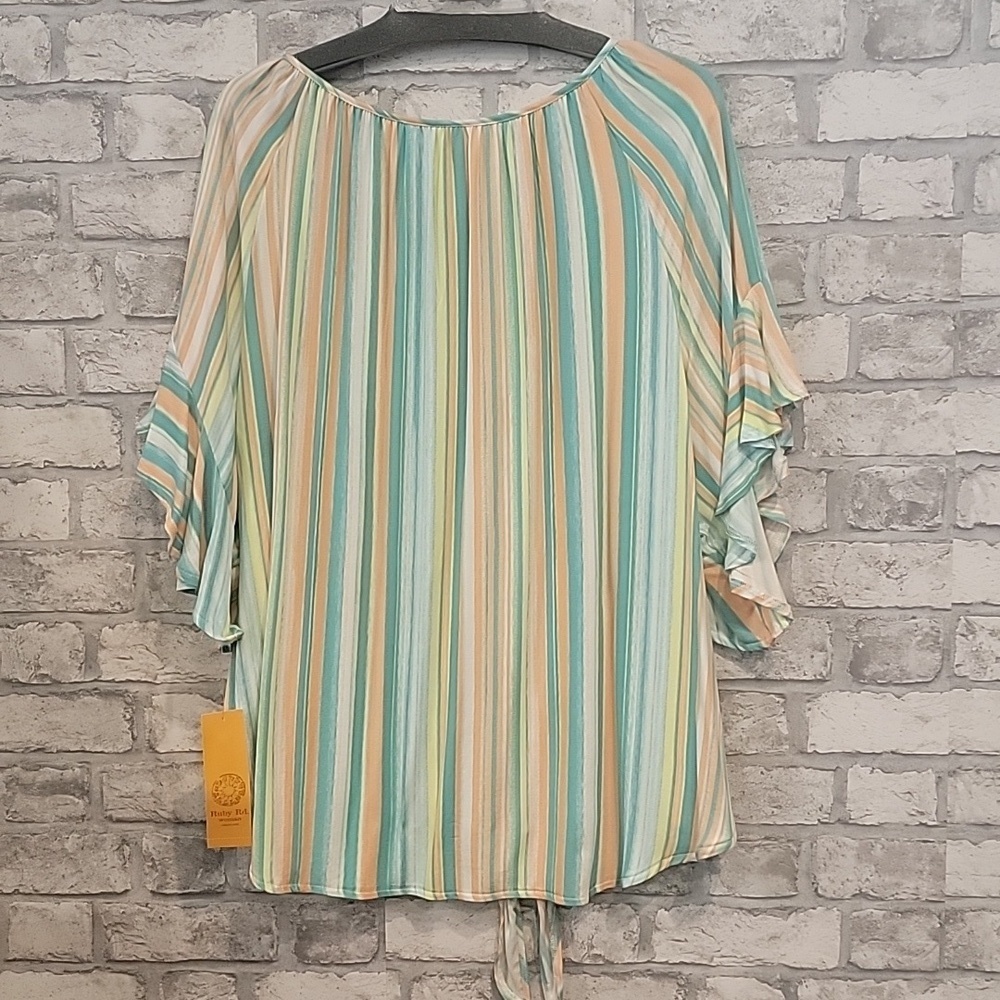 Ruby Rd. Tie Front Spring Breeze NWT 2x Top - Picture 9 of 9
